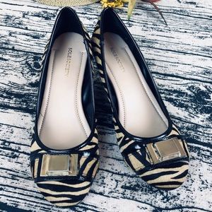 Sole Society Animal Print Wedges, Size 8.